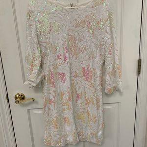 White sequin dress